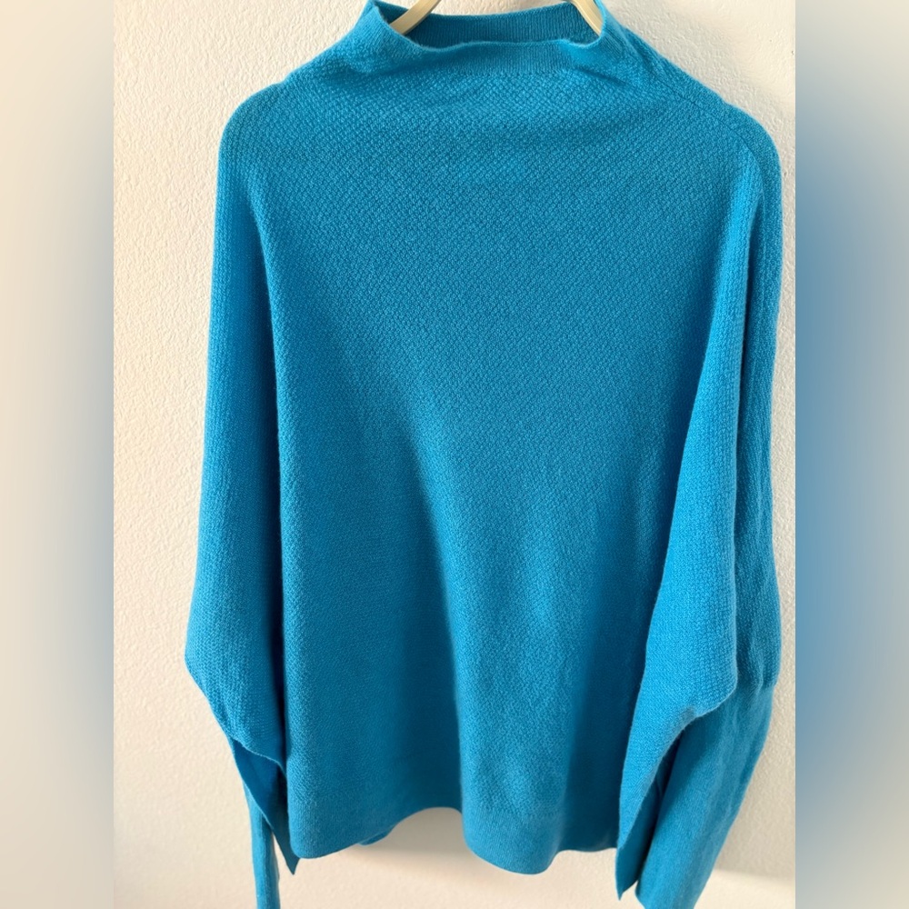Maeve Cashmere Turquoise Cowl Neck Sweater